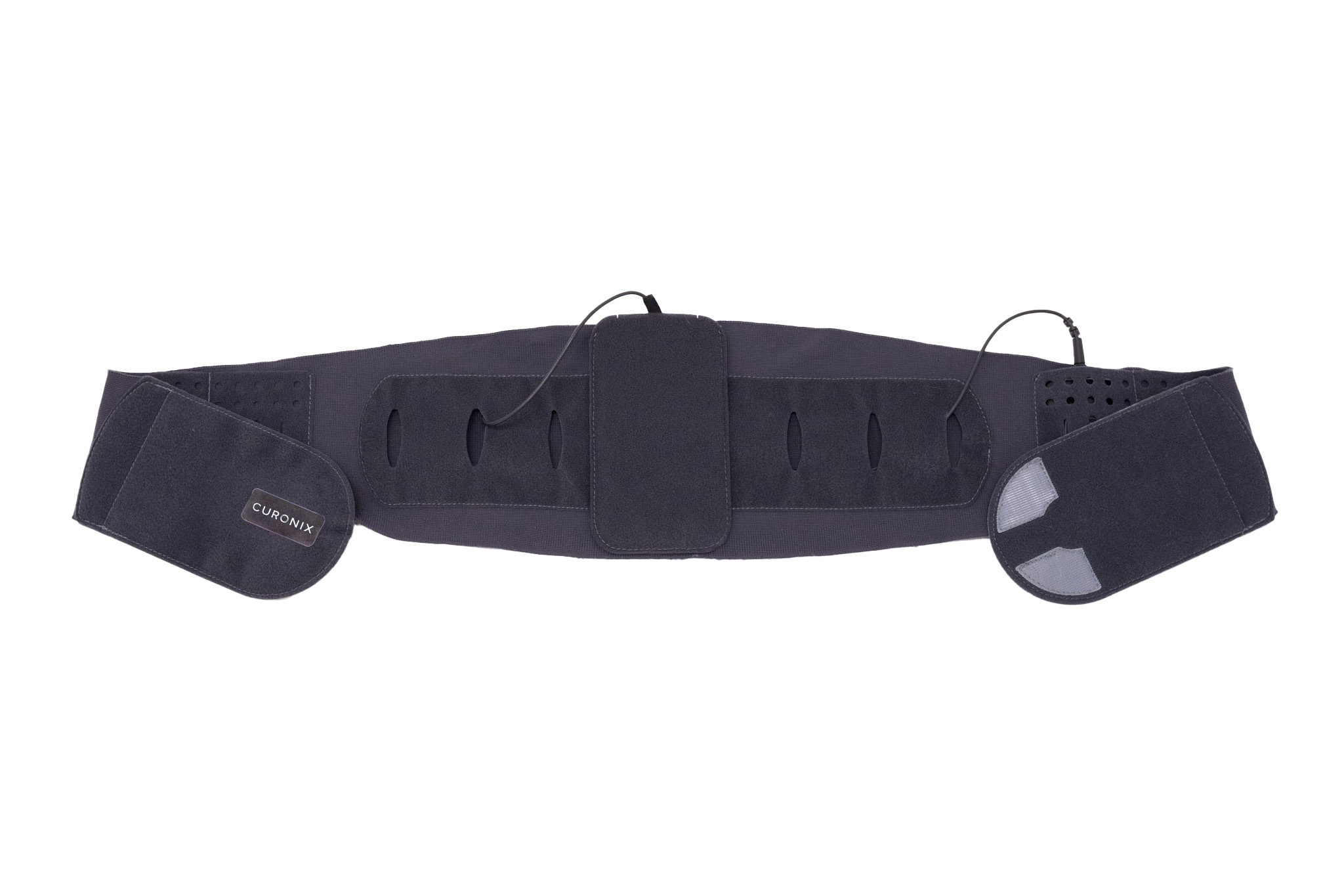 Black Curonix torso wearable used to hold the Freedom SCS external power assembly.
